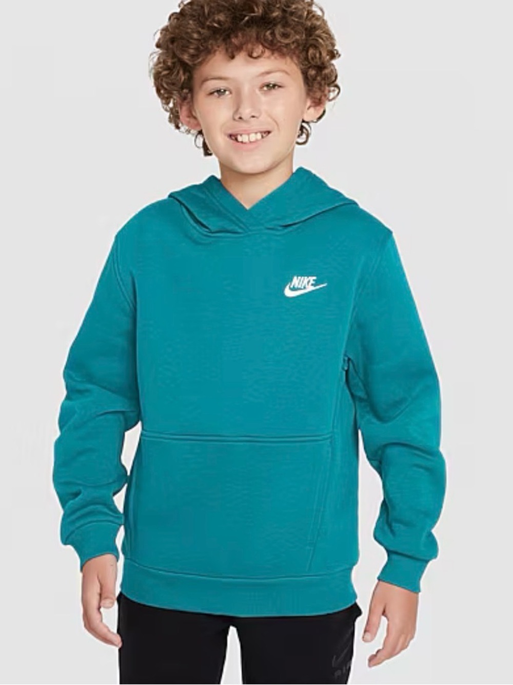 Nike Kids Teal Blue Hooded Pullover Sweatshirt